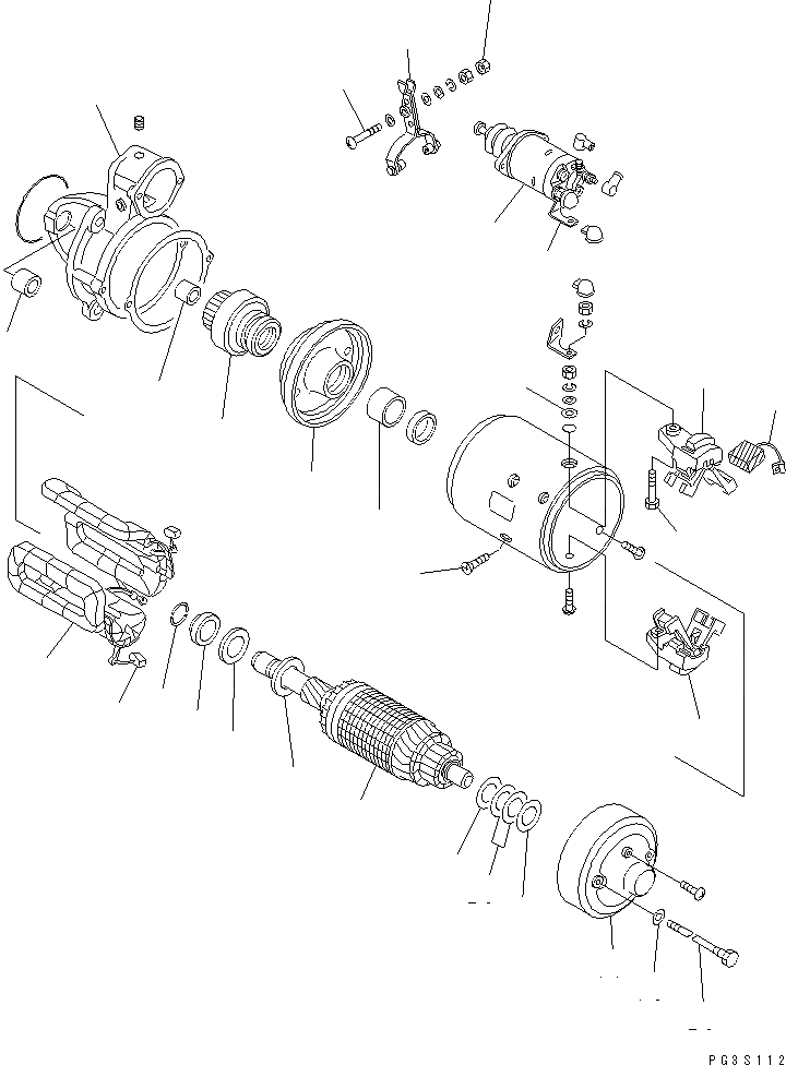 Схема запчастей Komatsu 4D94-2J - СТАРТЕР (.KW)(№-9) ОХЛАЖД-Е И ЭЛЕКТРИКАS