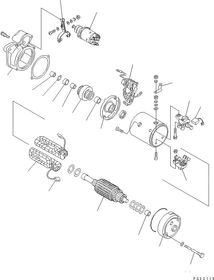 Схема запчастей Komatsu 4D94-2N - СТАРТЕР (.KW) (TОБОД КОЛЕСАMING СПЕЦ-Я.) ОХЛАЖД-Е И ЭЛЕКТРИКАS