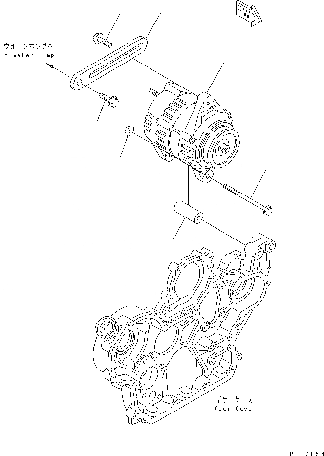 Схема запчастей Komatsu 4D94E-1A - ГЕНЕРАТОР И КРЕПЛЕНИЕ (A)(№-) ДВИГАТЕЛЬ