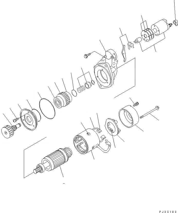 Схема запчастей Komatsu 4D94E-1A - СТАРТЕР (.KW) (ВНУТР. ЧАСТИ) ДВИГАТЕЛЬ