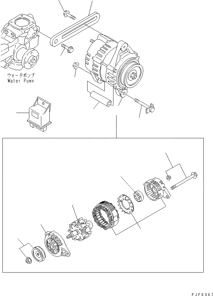 Схема запчастей Komatsu 4D94E-1ABD-F - ГЕНЕРАТОР ДВИГАТЕЛЬ