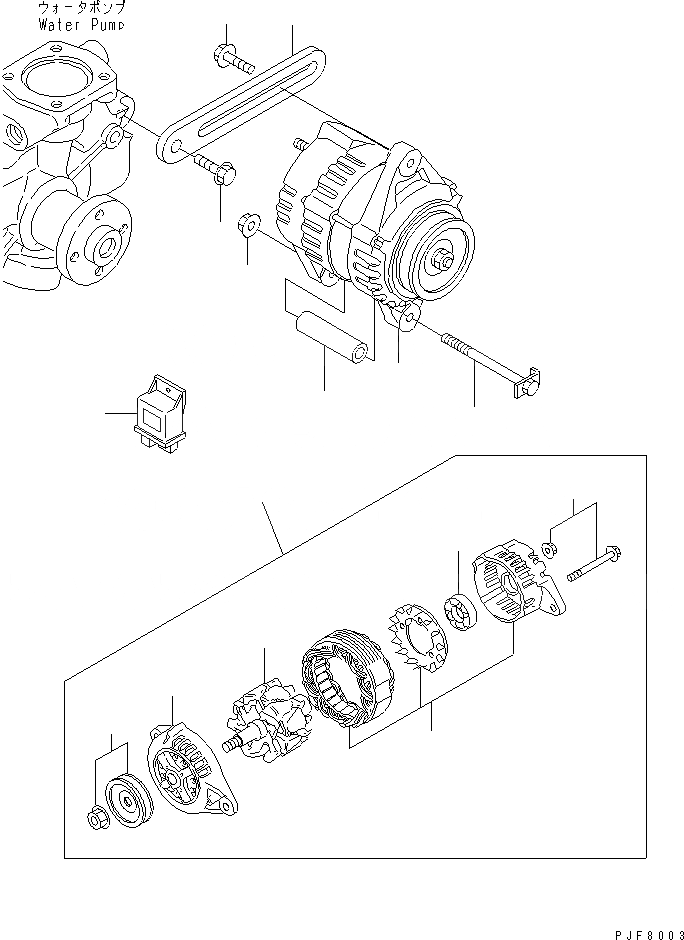 Схема запчастей Komatsu 4D94LE-1B45-BM - ГЕНЕРАТОР ДВИГАТЕЛЬ