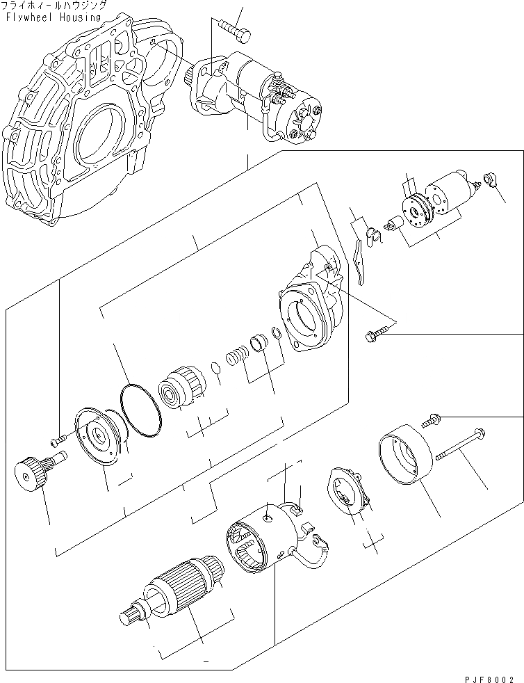 Схема запчастей Komatsu 4D94LE-1B46-BM - СТАРТЕР ДВИГАТЕЛЬ