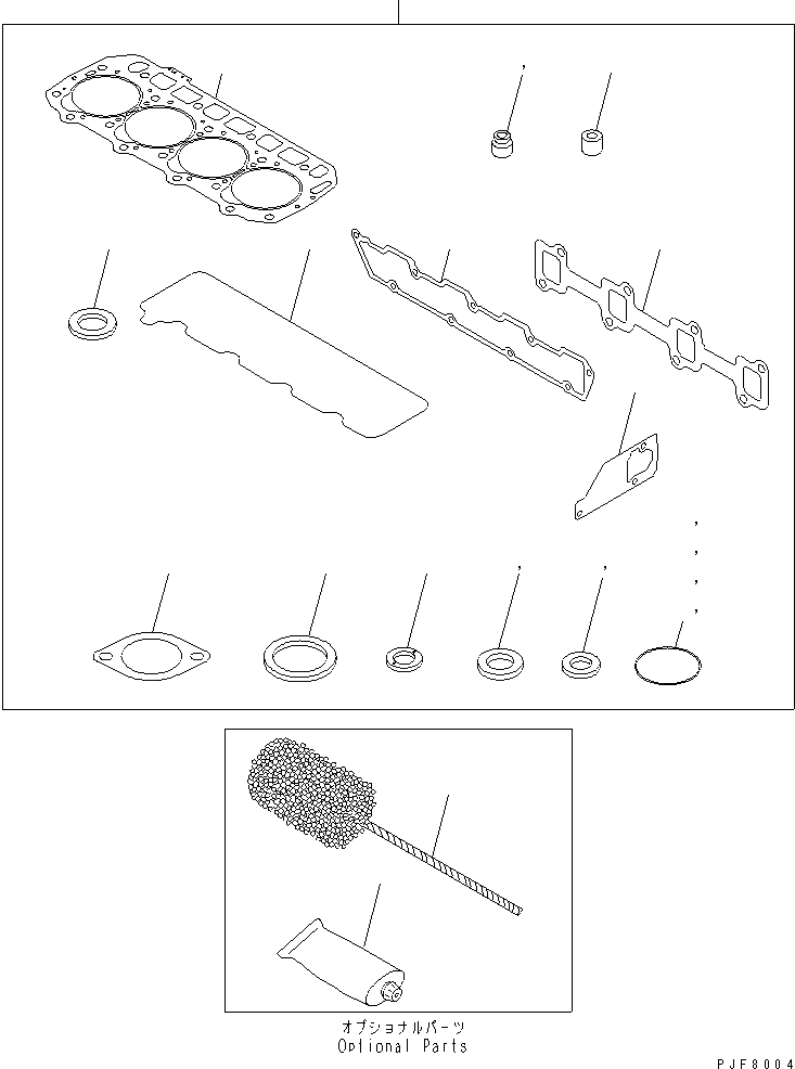 Схема запчастей Komatsu 4D94LE-1B46-BM - КОМПЛЕКТ ПРОКЛАДОК (ОПЦИОНН.) ДВИГАТЕЛЬ