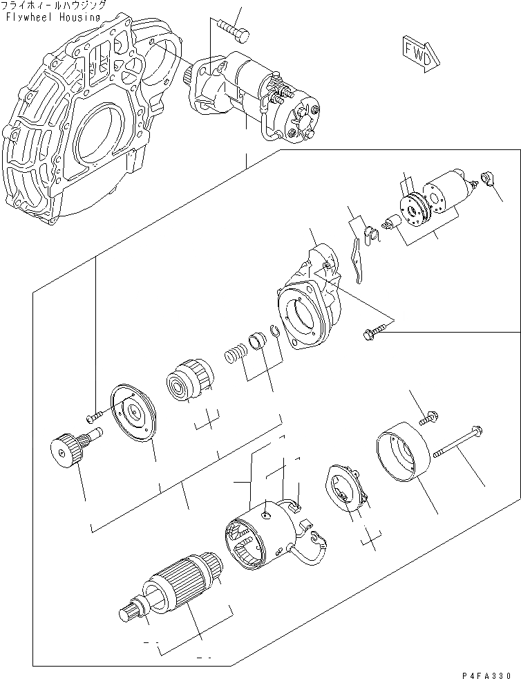 Схема запчастей Komatsu 4D94LE-1B45C - СТАРТЕР ДВИГАТЕЛЬ