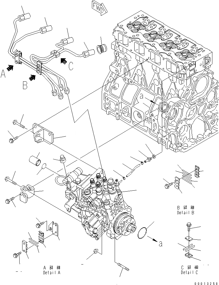 Схема запчастей Komatsu 4D94LE-2Z-AB - ТОПЛ. НАСОС И ТРУБЫ(№-) ДВИГАТЕЛЬ