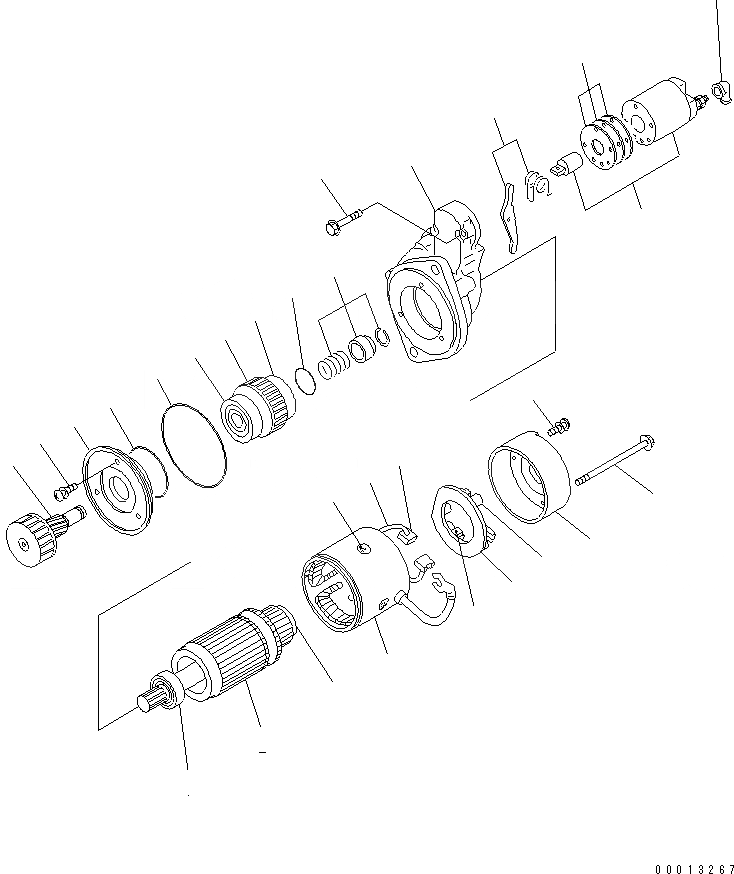 Схема запчастей Komatsu 4D94LE-2Z-AB - СТАРТЕР (.KW) (ВНУТР. ЧАСТИ)(№-) ДВИГАТЕЛЬ