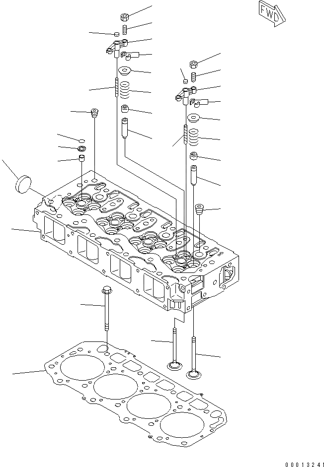 Схема запчастей Komatsu 4D94LE-2Z-BB - ГОЛОВКА ЦИЛИНДРОВ(№-) ДВИГАТЕЛЬ