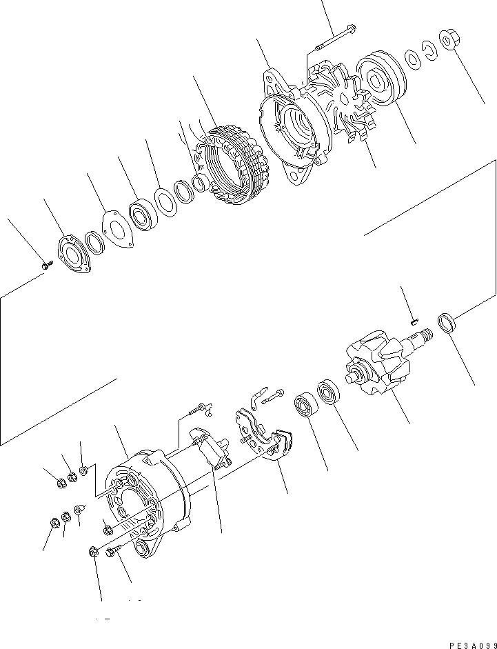 Схема запчастей Komatsu 4D95L-1AA - ГЕНЕРАТОР (A)(№9-) ЭЛЕКТРИКА