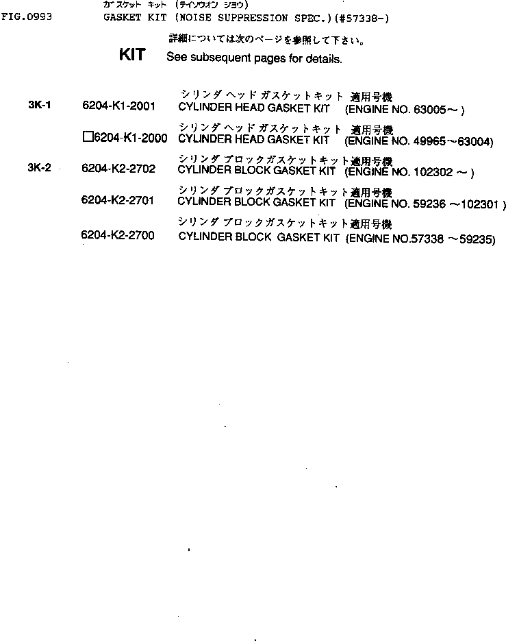 Схема запчастей Komatsu 4D95L-1AA - КОМПЛЕКТ ПРОКЛАДОК (ШУМОПОДАВЛ. СПЕЦ-Я)(№78-) ДВИГАТЕЛЬ КОМПЛЕКТ