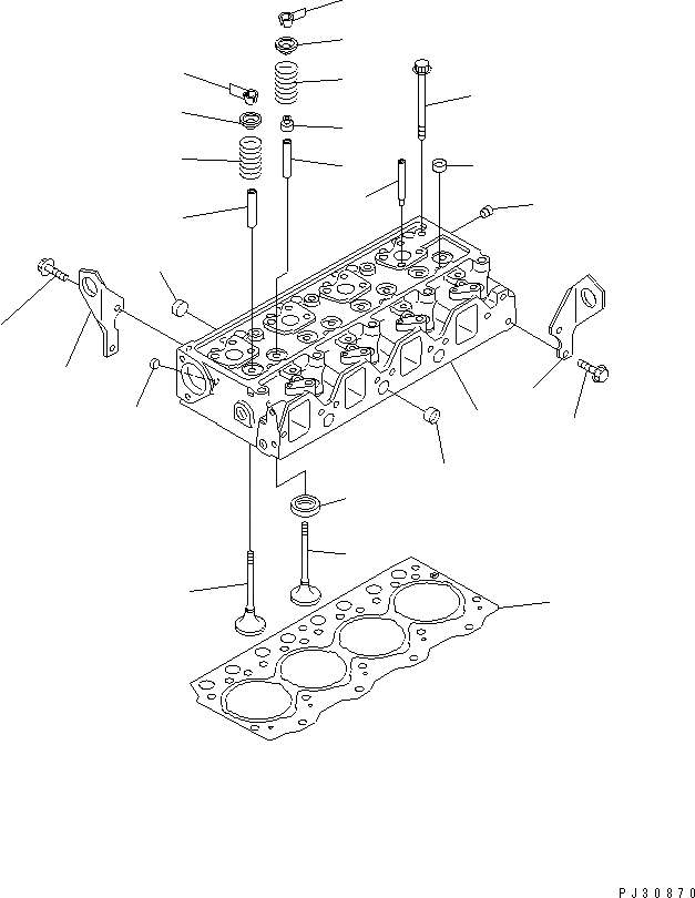 Схема запчастей Komatsu 4D95L-1K - ГОЛОВКА ЦИЛИНДРОВ ГОЛОВКА ЦИЛИНДРОВ