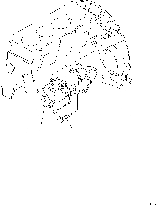 Схема запчастей Komatsu 4D95L-W-1D-B - СТАРТЕР И КРЕПЛЕНИЕ (.KW) ЭЛЕКТРИКА