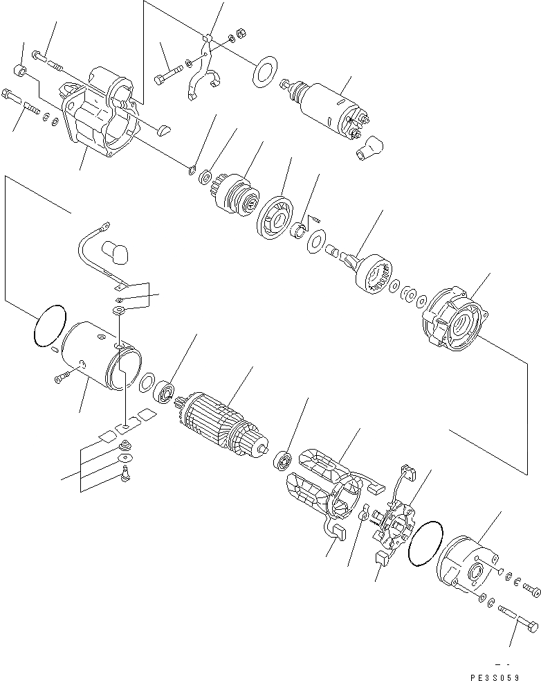 Схема запчастей Komatsu 4D95L-W-1C - СТАРТЕР (.KW) ЭЛЕКТРИКА