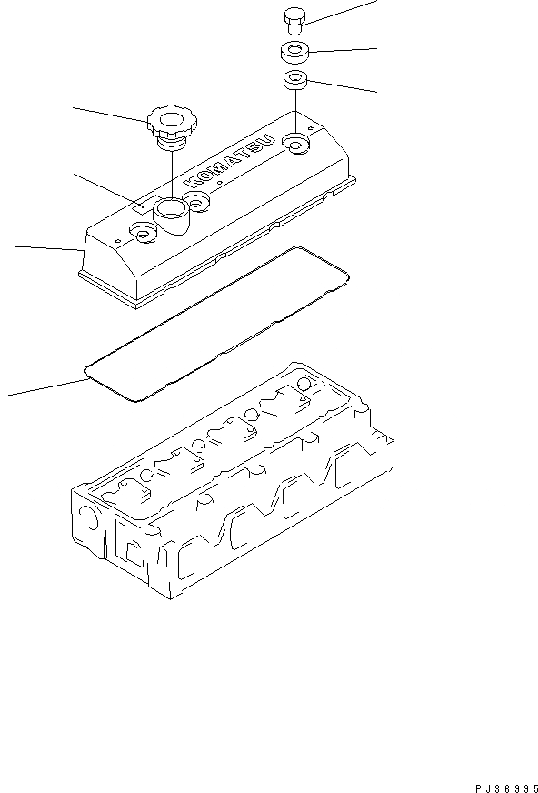 Схема запчастей Komatsu 4D95L-1G - ГОЛОВКА ЦИЛИНДРОВ COVER ГОЛОВКА ЦИЛИНДРОВ