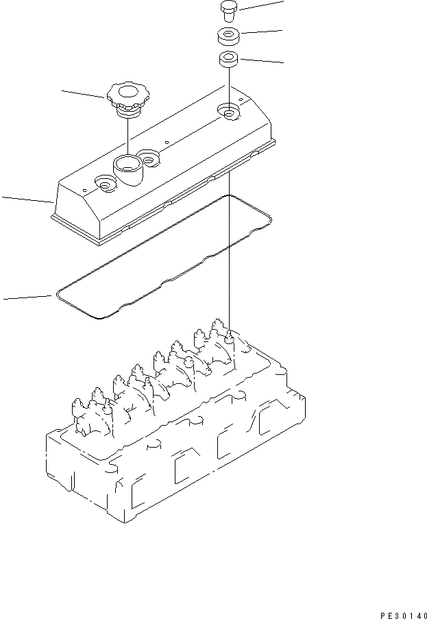 Схема запчастей Komatsu 4D95L-1J - ГОЛОВКА ЦИЛИНДРОВ COVER(№8897-) ГОЛОВКА ЦИЛИНДРОВ