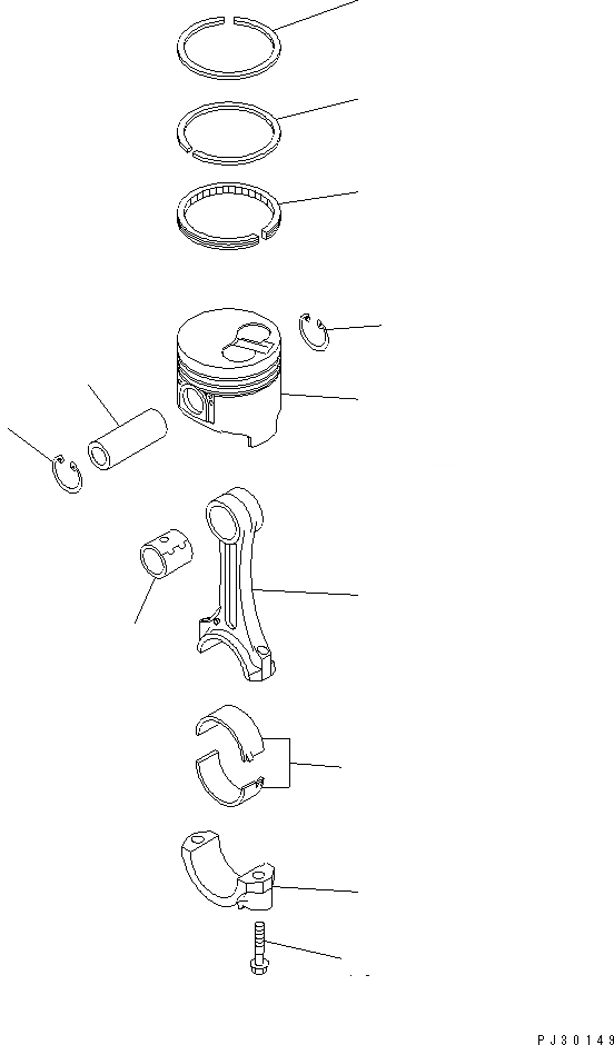 Схема запчастей Komatsu 4D95L-W-1B-WR - ПОРШЕНЬ И ШАТУН БЛОК ЦИЛИНДРОВ