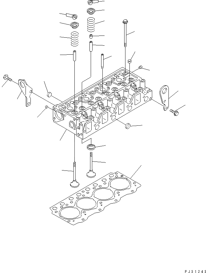 Схема запчастей Komatsu 4D95L-1Q-B - ГОЛОВКА ЦИЛИНДРОВ ГОЛОВКА ЦИЛИНДРОВ