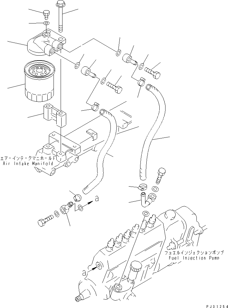 Схема запчастей Komatsu 4D95L-1Q-B - ТОПЛИВН. ФИЛЬТР. И ТРУБЫ ТОПЛИВН. СИСТЕМА