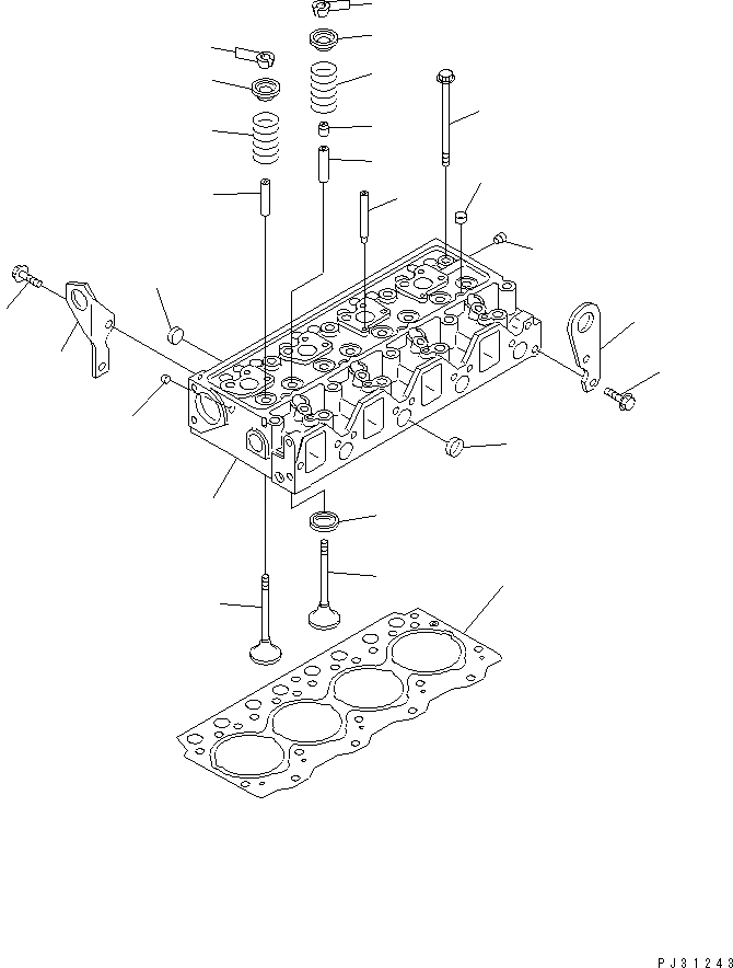 Схема запчастей Komatsu 4D95L-1P - ГОЛОВКА ЦИЛИНДРОВ ГОЛОВКА ЦИЛИНДРОВ