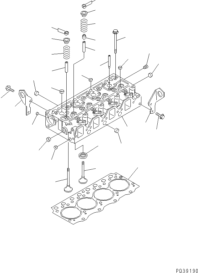 Схема запчастей Komatsu 4D95L-1G - ГОЛОВКА ЦИЛИНДРОВ ГОЛОВКА ЦИЛИНДРОВ