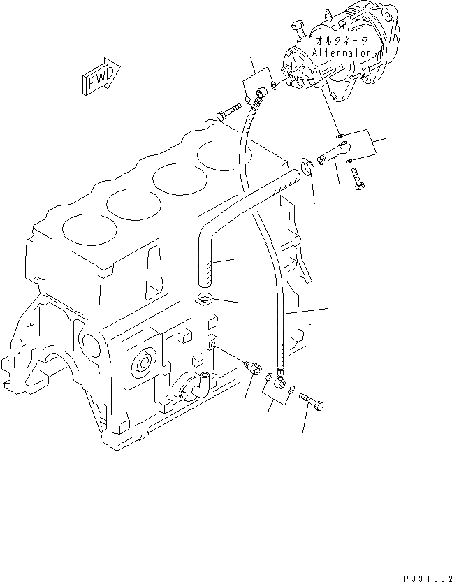 Схема запчастей Komatsu 4D95L-1G - VACUUM НАСОС ТРУБЫ АКСЕССУАРЫ