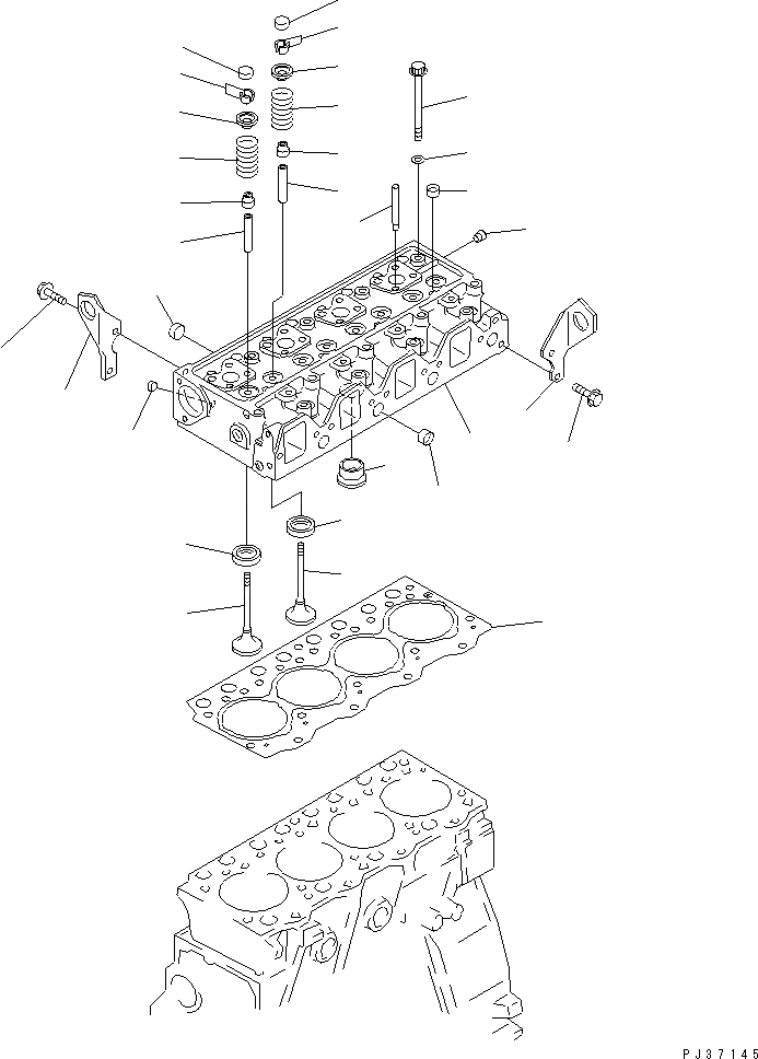 Схема запчастей Komatsu 4D95L-1J - ГОЛОВКА ЦИЛИНДРОВ(№8897-) ГОЛОВКА ЦИЛИНДРОВ