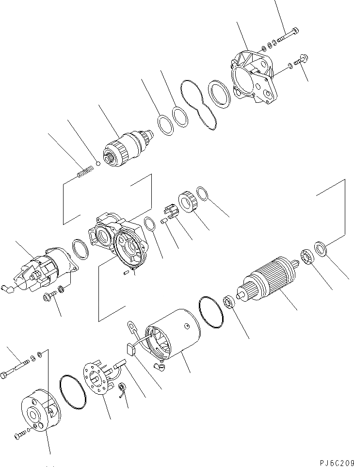 Схема запчастей Komatsu 4D95LE-2B - СТАРТЕР (.KW) (ВНУТР. ЧАСТИ) ДВИГАТЕЛЬ