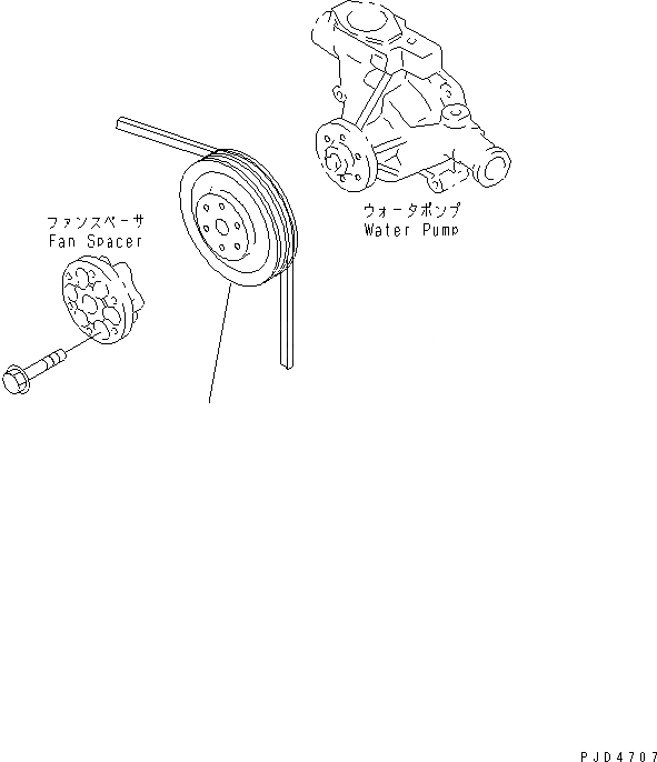 Схема запчастей Komatsu 4D95LE-2D - ШКИВ ВОДЯН. ПОМПЫ (НЕ ЗАКАЛЕНН. ШКИВ) ДВИГАТЕЛЬ