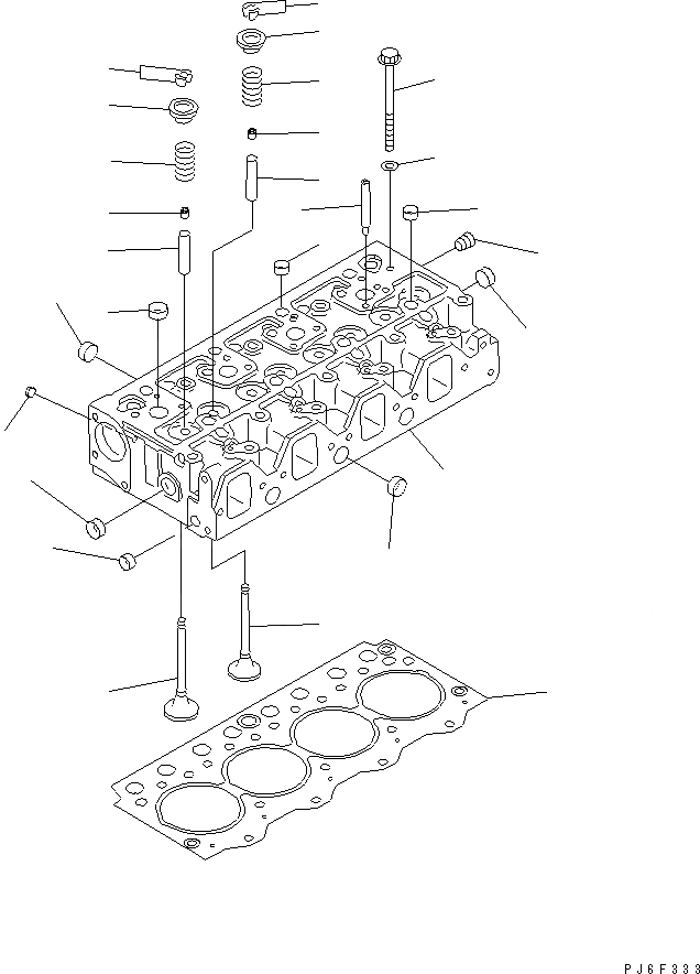 Схема запчастей Komatsu 4D95LE-2B - ГОЛОВКА ЦИЛИНДРОВ ДВИГАТЕЛЬ