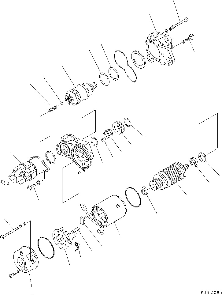 Схема запчастей Komatsu 4D95LE-2A - СТАРТЕР (.KW) (ВНУТР. ЧАСТИ) ДВИГАТЕЛЬ