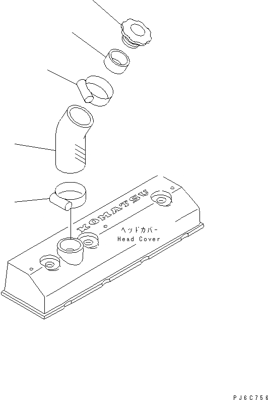 Схема запчастей Komatsu 4D95LE-2C - КРЫШКА ГОЛОВКИ КОМПОНЕНТЫ(№8-) ДВИГАТЕЛЬ