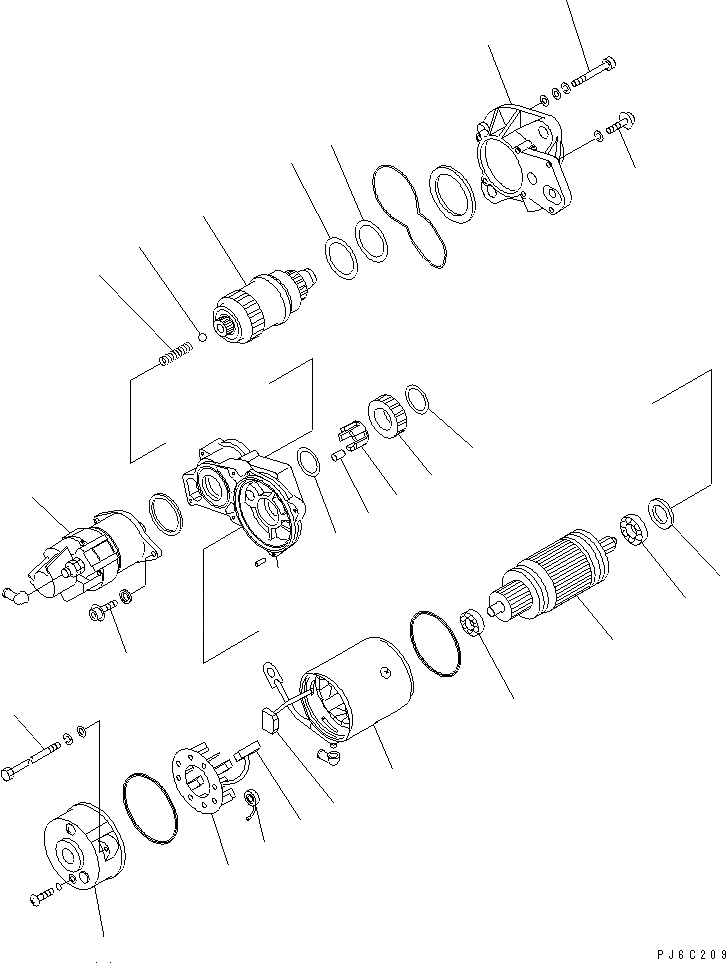 Схема запчастей Komatsu 4D95LE-2D - СТАРТЕР (.KW) (ВНУТР. ЧАСТИ) ДВИГАТЕЛЬ