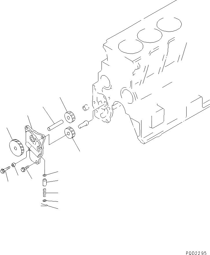 Схема запчастей Komatsu 4D95S-1J-T - МАСЛ. НАСОС ДВИГАТЕЛЬ