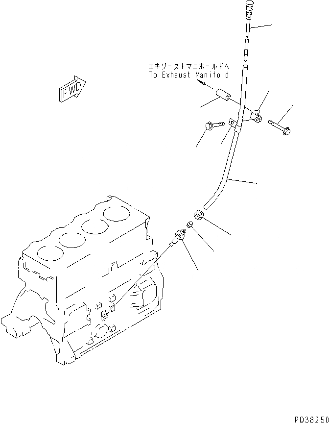 Схема запчастей Komatsu 4D95S-1J-T - МАСЛ. ЩУП(№-) ДВИГАТЕЛЬ