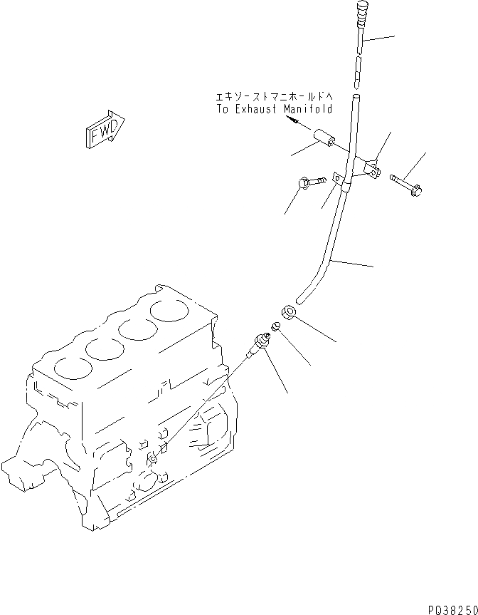 Схема запчастей Komatsu 4D95S-1J-T - МАСЛ. ЩУП(№-) ДВИГАТЕЛЬ