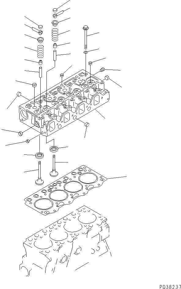 Схема запчастей Komatsu 4D95S-1J - ГОЛОВКА ЦИЛИНДРОВ ДВИГАТЕЛЬ