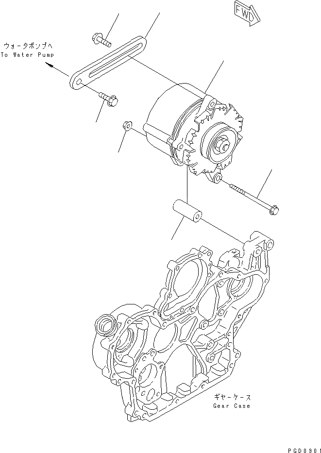 Схема запчастей Komatsu 4D98E-1A-TR - ГЕНЕРАТОР И КРЕПЛЕНИЕ (A) (ДЛЯ TОБОД КОЛЕСАMING DOZER)(№-8) ДВИГАТЕЛЬ