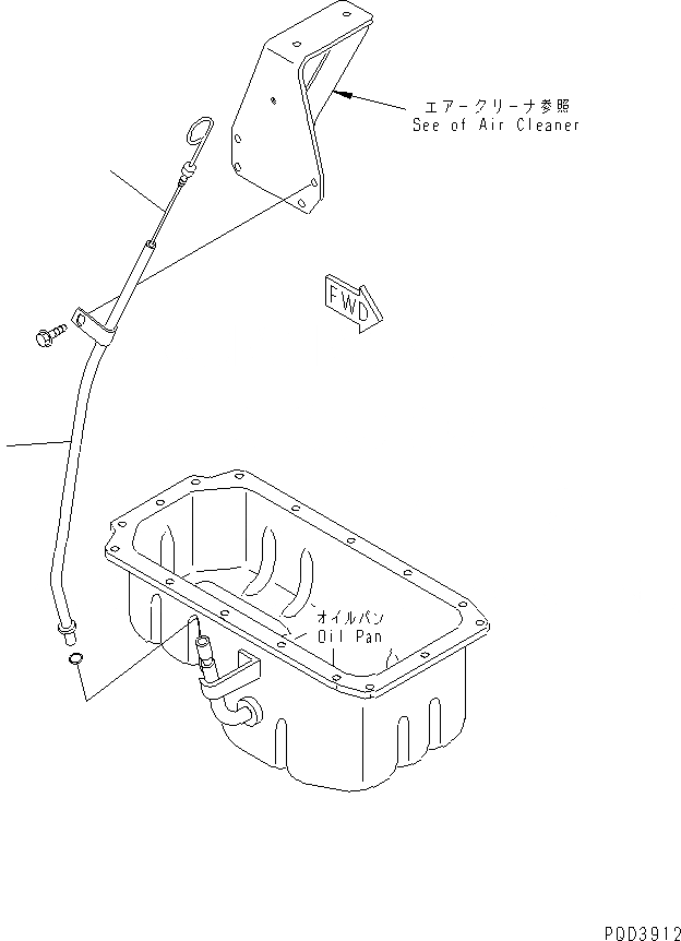 Схема запчастей Komatsu 4D98E-1A-TR - DIPSTIC ДВИГАТЕЛЬ