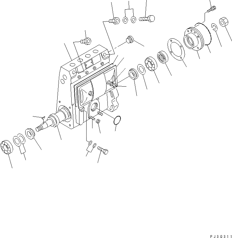 Схема запчастей Komatsu 4D98E-1A-TR - ТОПЛ. НАСОС (НАСОС) (/) (ВНУТР. ЧАСТИ) ДВИГАТЕЛЬ