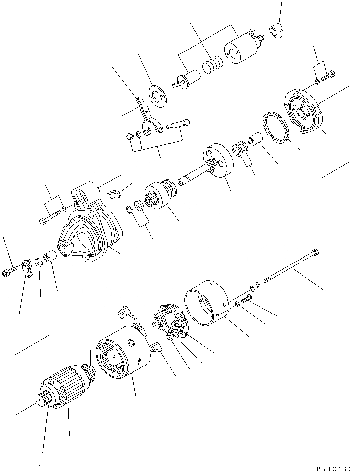 Схема запчастей Komatsu 4D98E-1C - СТАРТЕР (KW) (ВНУТР. ЧАСТИ)(№-) ДВИГАТЕЛЬ