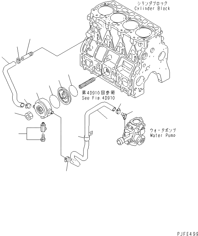 Схема запчастей Komatsu 4D98E-1GD-F - МАСЛООХЛАДИТЕЛЬ КОРПУС(№-7) ДВИГАТЕЛЬ