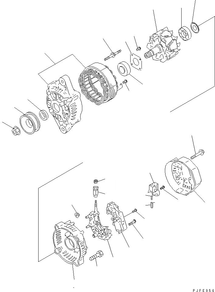 Схема запчастей Komatsu 4LB1-1-F - ГЕНЕРАТОР ДВИГАТЕЛЬ