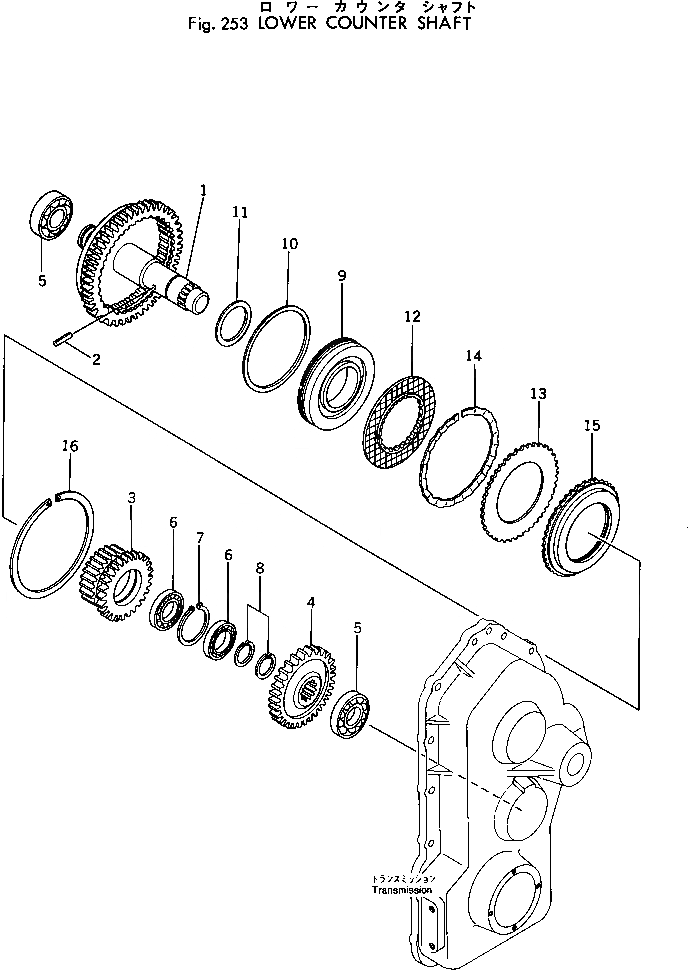 Схема запчастей Komatsu 505-1 - НИЖН. COUNTER ВАЛ ТРАНСМИССИЯ