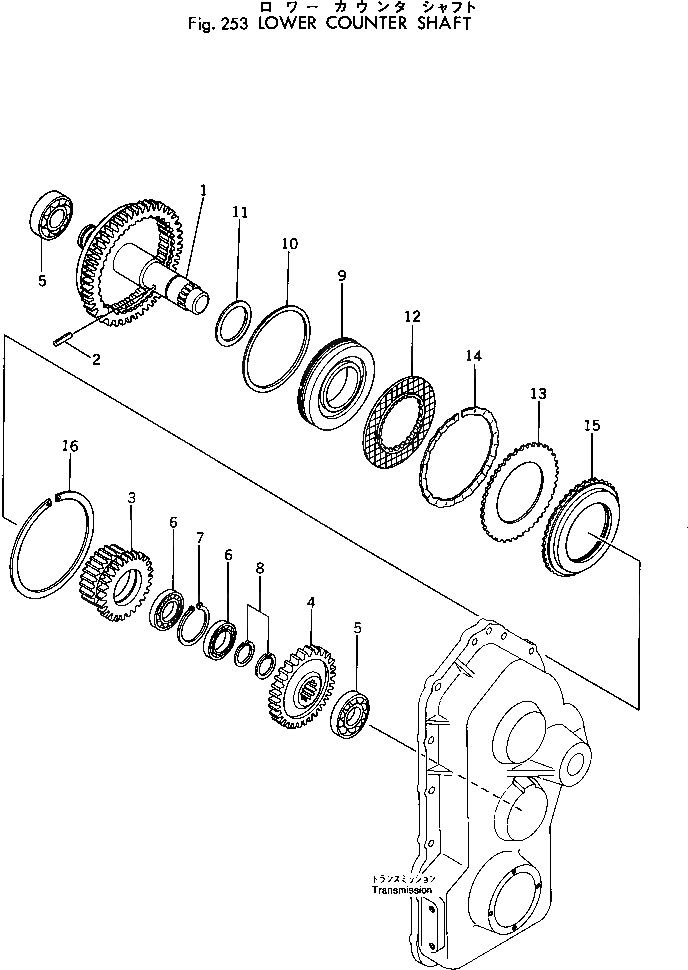 Схема запчастей Komatsu 507-1 - НИЖН. COUNTER ВАЛ ТРАНСМИССИЯ