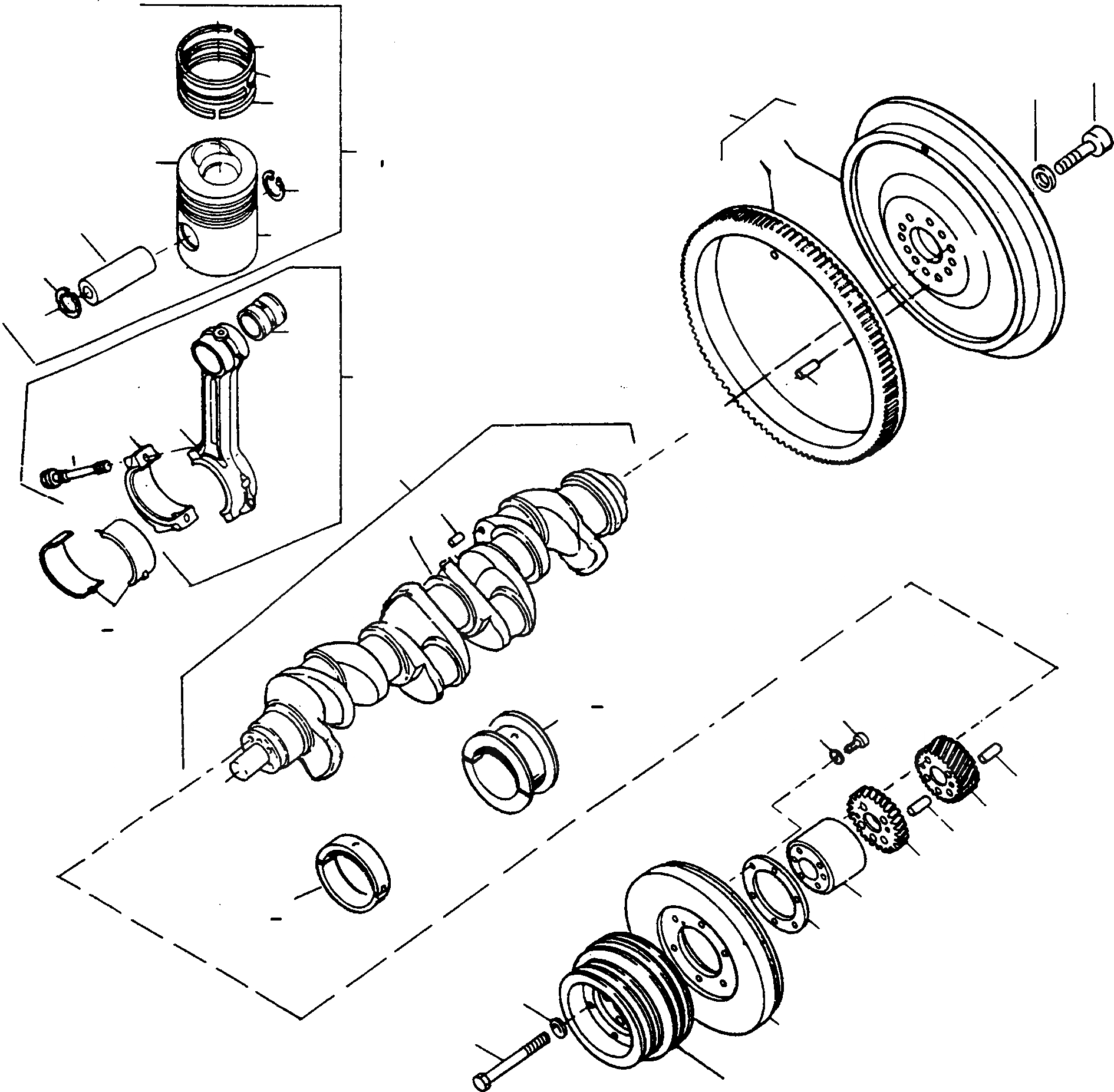 Схема запчастей Komatsu 50E - CRANK ASSEMBLY ДВИГАТЕЛЬ, АКСЕССУАРЫ И ЭЛЕКТРИЧ. СИСТЕМА