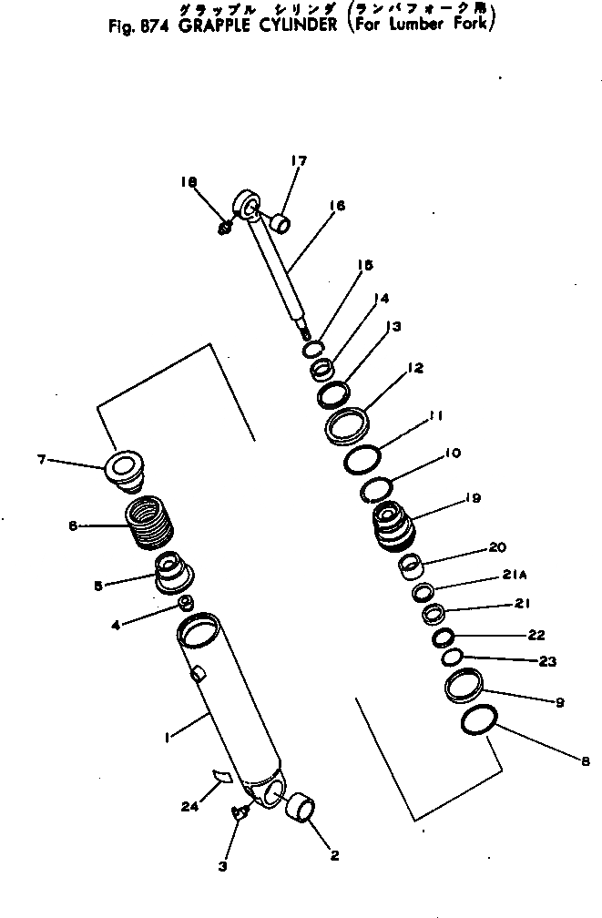 Схема запчастей Komatsu 510-1 - ЦИЛИНДР ЗАХВАТА (ДЛЯ LUMBER ВИЛЫ) ОПЦИОННЫЕ КОМПОНЕНТЫ