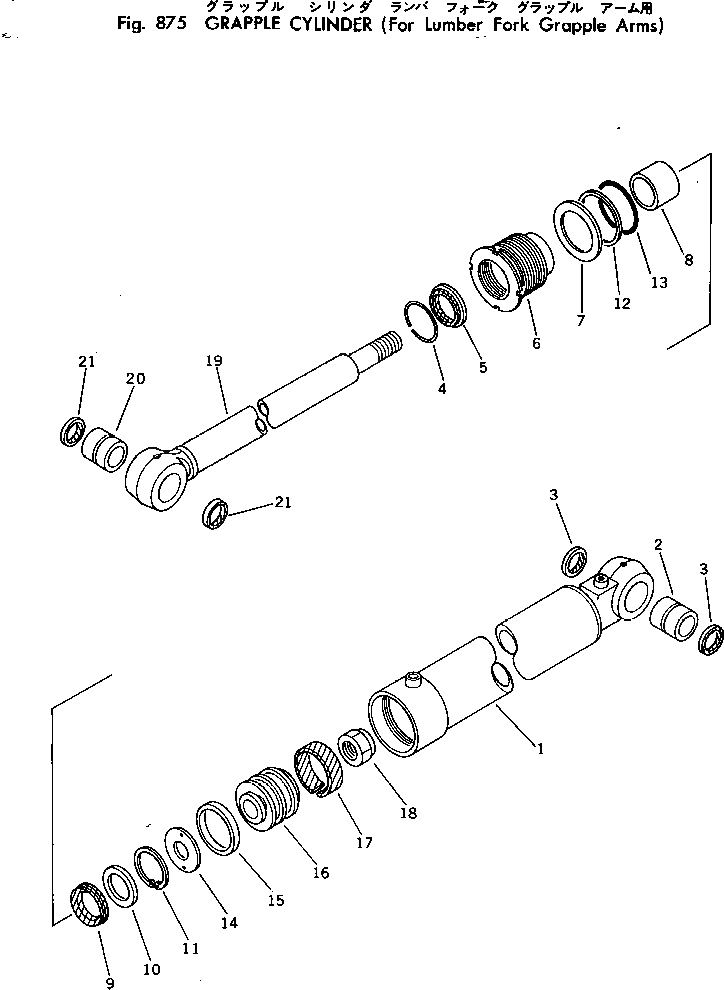 Схема запчастей Komatsu 520B-1 - ЦИЛИНДР ЗАХВАТА (ДЛЯ LUMBER ВИЛЫ ЗАХВАТ РУКОЯТИ) ОПЦИОННЫЕ КОМПОНЕНТЫ