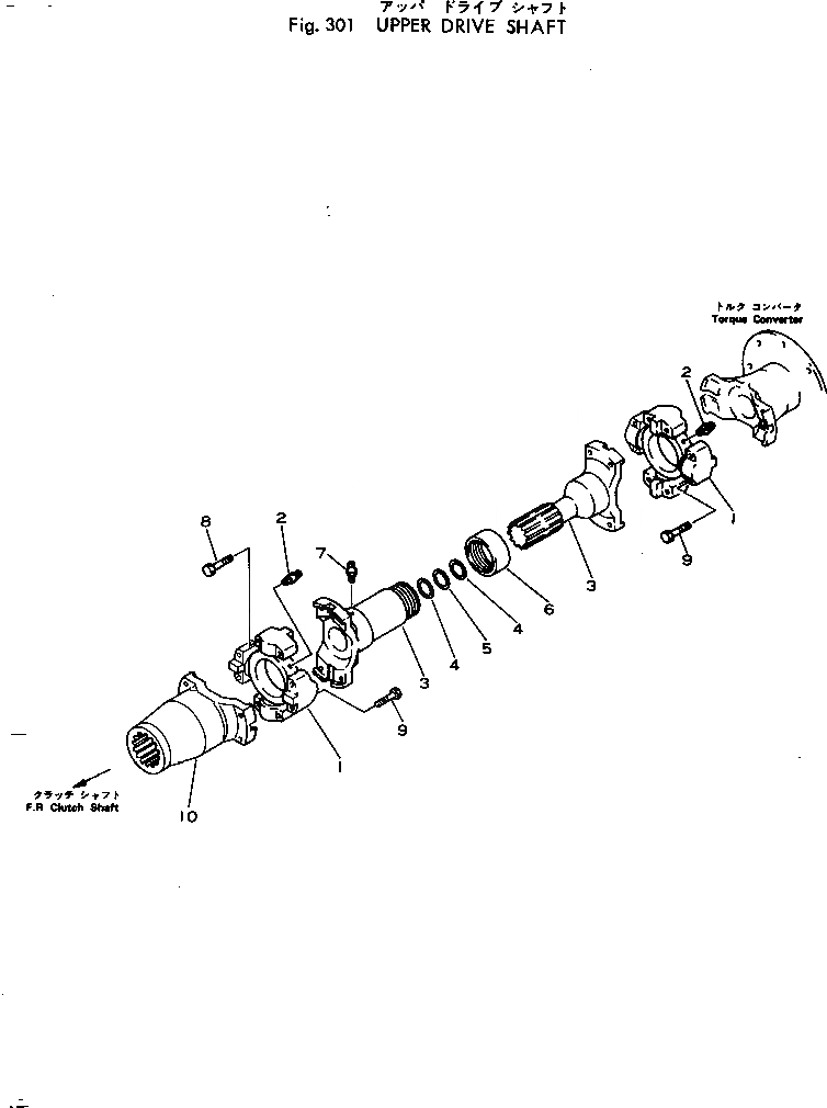 Схема запчастей Komatsu 540-1 - ВЕРХН. ВЕДУЩ. ВАЛ(№-) ПРИВОДВАЛ¤ ДИФФЕРЕНЦ. И КОЛЕСА