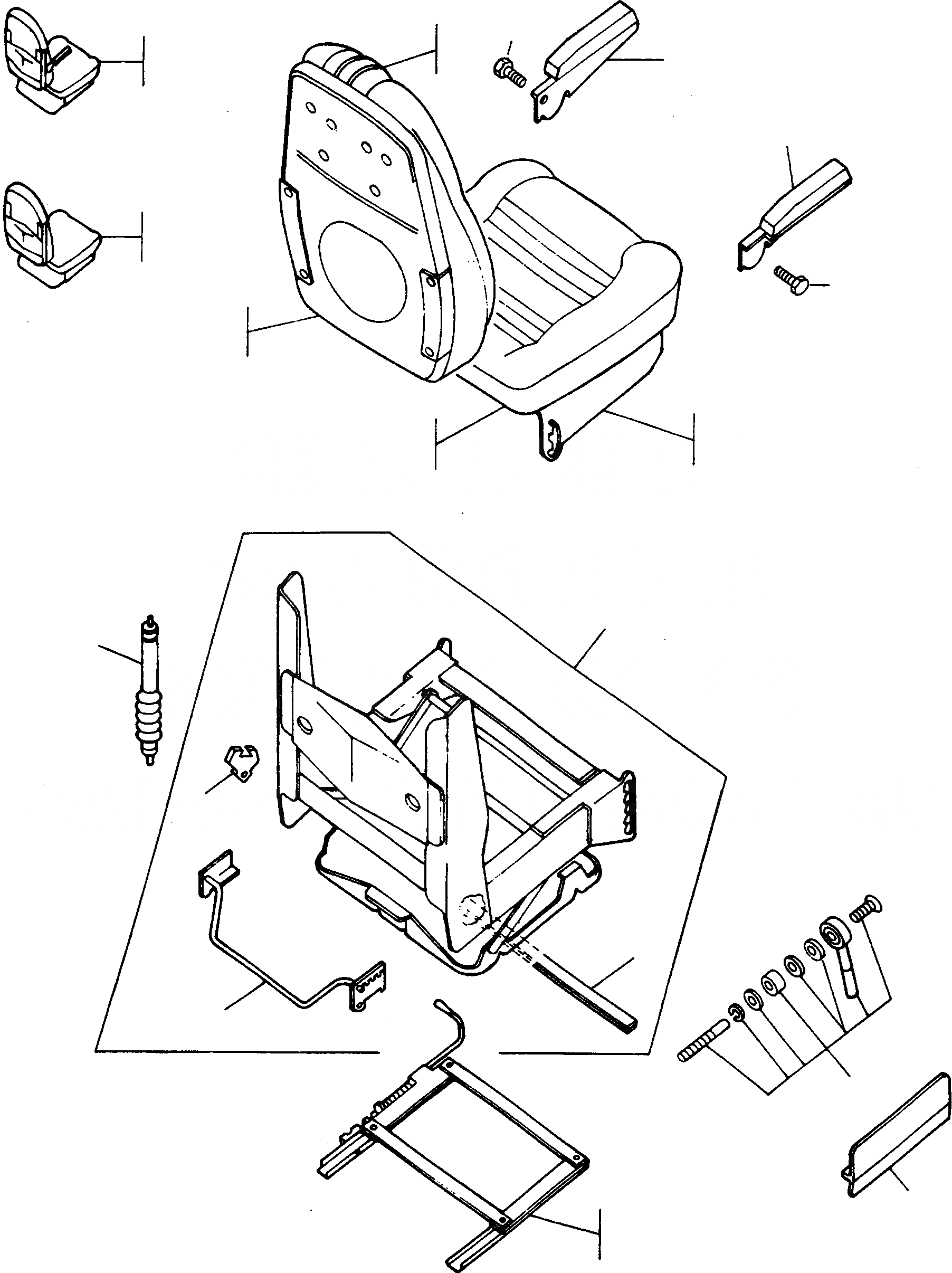 Схема запчастей Komatsu 55C - ПРИВОДRS СИДЕНЬЕ, EXECUTION I ШАССИ И SUPERSTRUCTURE