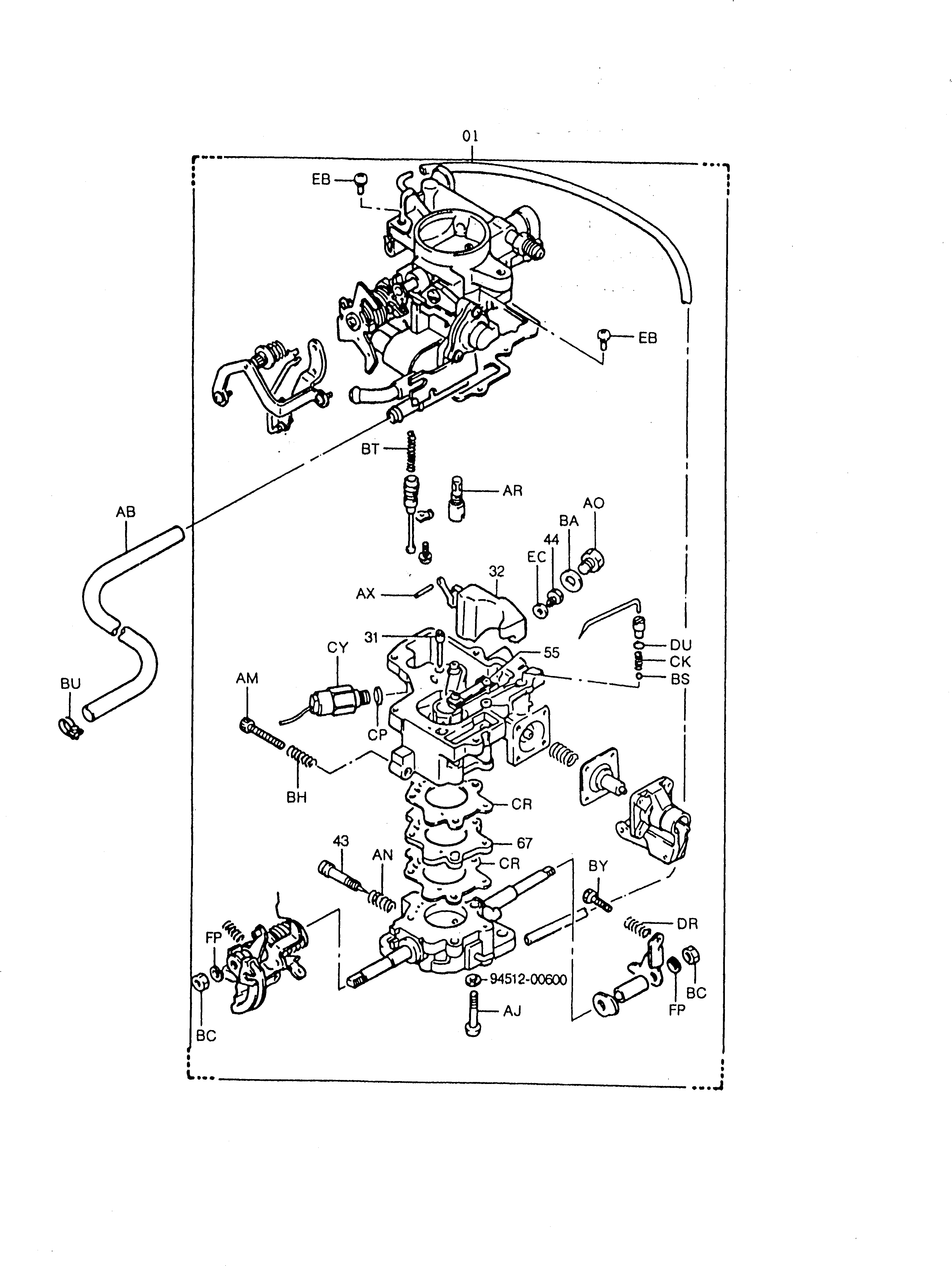 Схема запчастей Komatsu 5K-1-F - CARBURETOR ДВИГАТЕЛЬ